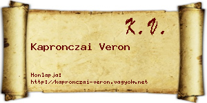 Kapronczai Veron névjegykártya